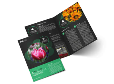 Floral Greenhouse Bi-Fold Brochure Template preview