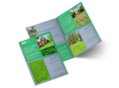 Tailored Lawn Care Bi-Fold Brochure Template preview