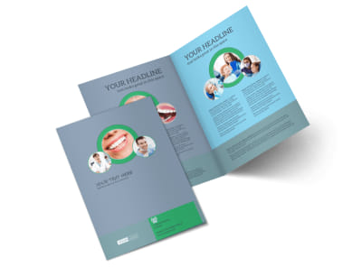Friendly Smiles Dentistry Bi-Fold Brochure Template preview