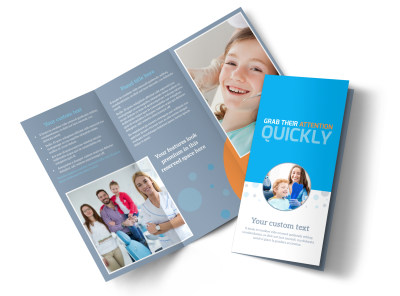 Pediatric Dental Care Tri-Fold Brochure Template preview