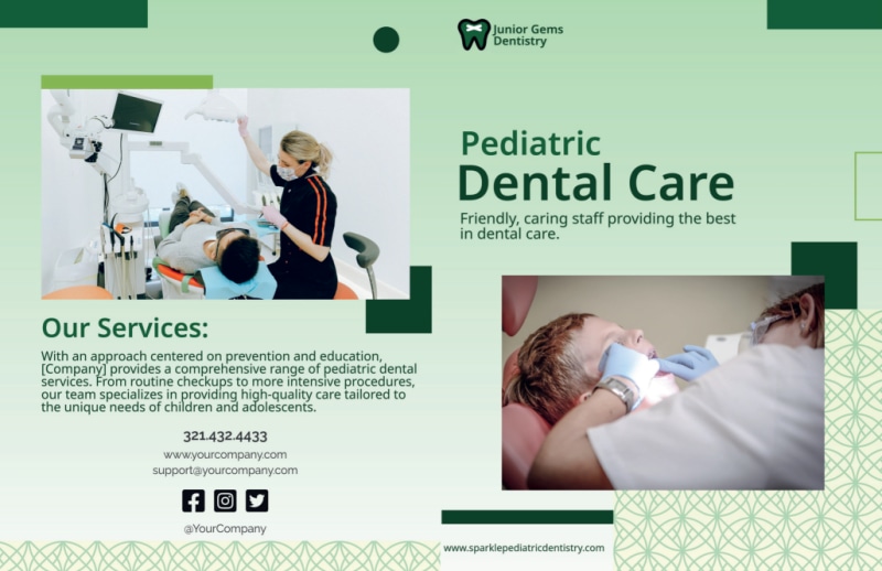 Pediatric Dental Care Bi-Fold Brochure Template