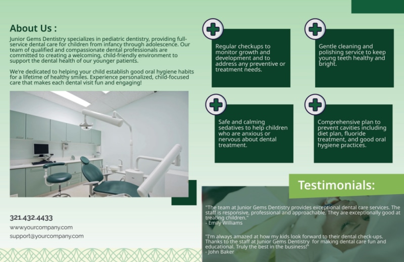 Pediatric Dental Care Bi-Fold Brochure Template