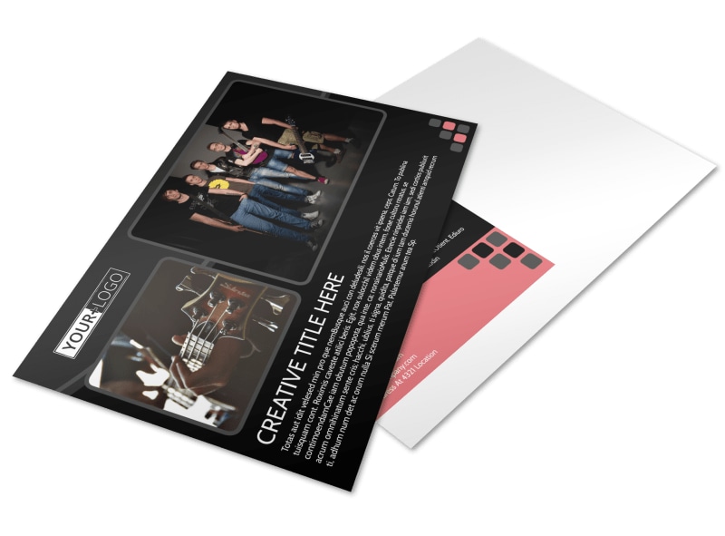 Music Band Postcard Template