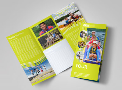 Lakeside Summer Camp Tri-Fold Brochure Template preview