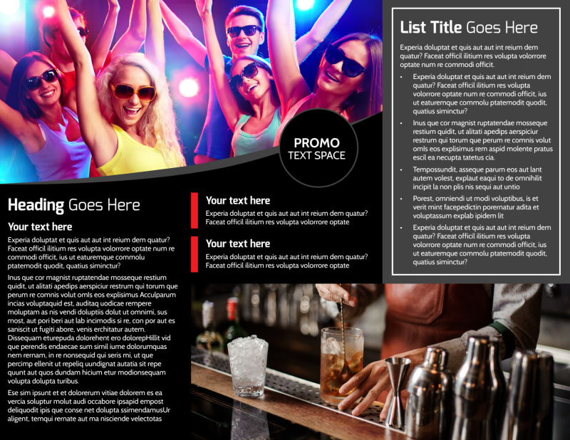 Popular Night Club Tri-Fold Brochure Template