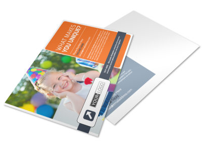 Kids Party Supply Rental Postcard Template preview