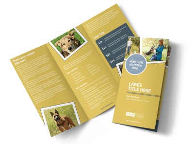 Dog Obedience Club Tri-Fold Brochure Template preview