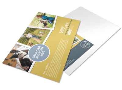 Dog Obedience Club Postcard Template preview