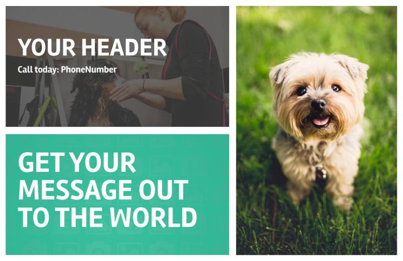 Pet Groomers Postcard Template