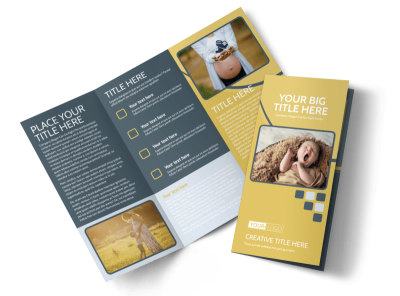 Infant Photography Tri-Fold Brochure Template preview