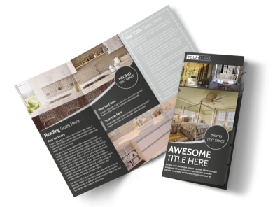 Elegant Villa Rental Tri-Fold Brochure Template preview