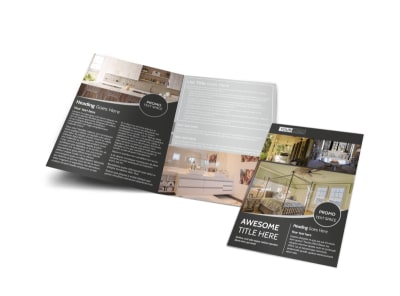 Elegant Villa Rental Bi-Fold Brochure Template preview