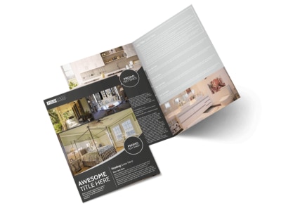 Elegant Villa Rental Bi-Fold Brochure Template preview