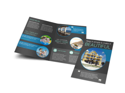 Vacation Rentals Bi-Fold Brochure Template preview