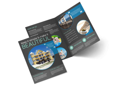 Vacation Rentals Bi-Fold Brochure Template preview