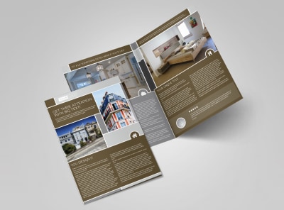 Modern Townhome Rentals Bi-Fold Brochure Template preview