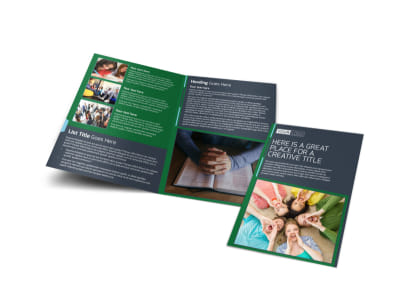 Church Fellowship Bi-Fold Brochure Template preview