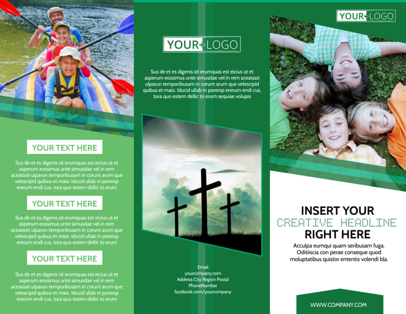 Inspiration Bible Camp Brochure Template | MyCreativeShop