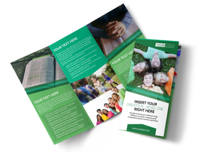 Inspiration Bible Camp Tri-Fold Brochure Template preview