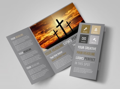 Church Informational Tri-Fold Brochure Template preview
