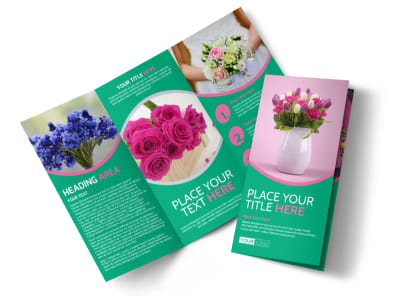 Floral Delivery Service Tri-Fold Brochure Template preview