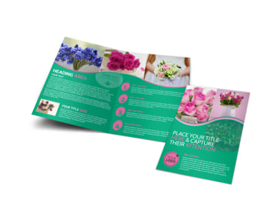 Floral Delivery Service Bi-Fold Brochure Template preview