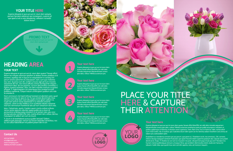 Floral Delivery Service Bi-Fold Brochure Template