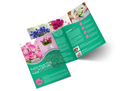 Floral Delivery Service Bi-Fold Brochure Template preview