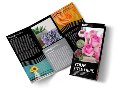 Floral Gift & Garden Tri-Fold Brochure Template preview