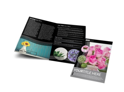 Floral Gift & Garden Bi-Fold Brochure Template preview