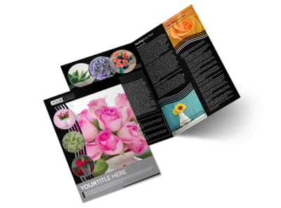 Floral Gift & Garden Bi-Fold Brochure Template preview