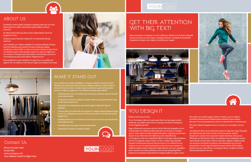 Boutique Cothing Store Bi-Fold Brochure Template