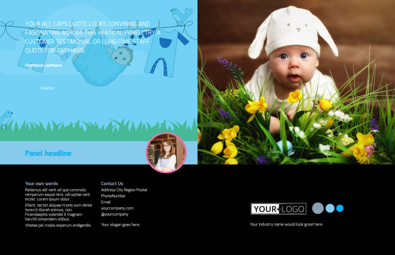 Baby Clothes Bi-Fold Brochure Template