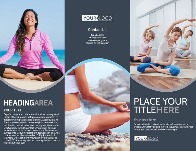 Yoga & Meditation Studio Tri-Fold Brochure Template