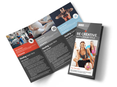 Health Club Fitness Tri-Fold Brochure Template preview