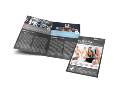 Health Club Fitness Bi-Fold Brochure Template preview