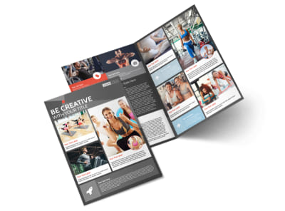 Health Club Fitness Bi-Fold Brochure Template preview