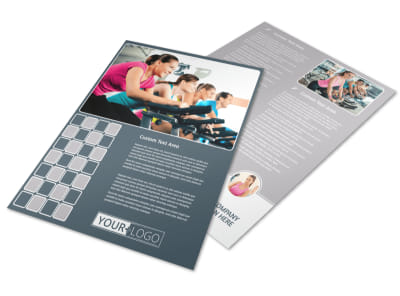 Cycling Fitness Center Flyer Template preview