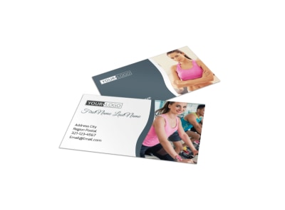 Cycling Fitness Center Business Card Template preview