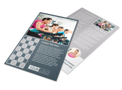 Cycling Fitness Center Flyer Template preview
