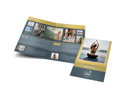 Relaxing Yoga Bi-Fold Brochure Template preview