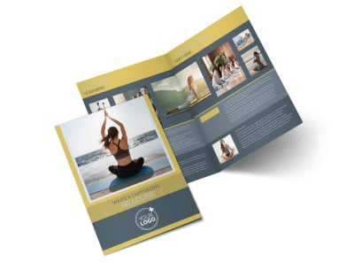 Relaxing Yoga Bi-Fold Brochure Template preview