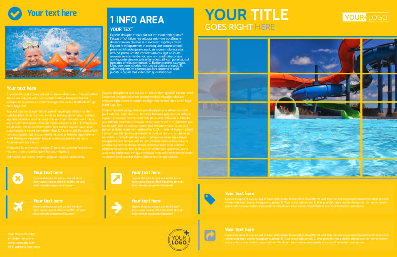 Water Park Bi-Fold Brochure Template