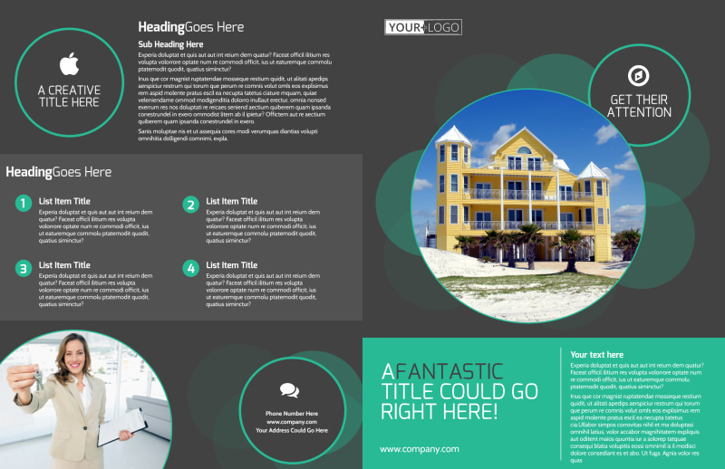 Vacation Home Rental Bi-Fold Brochure Template
