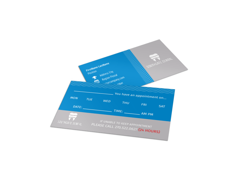 Southgate Dental Reminder Card Template