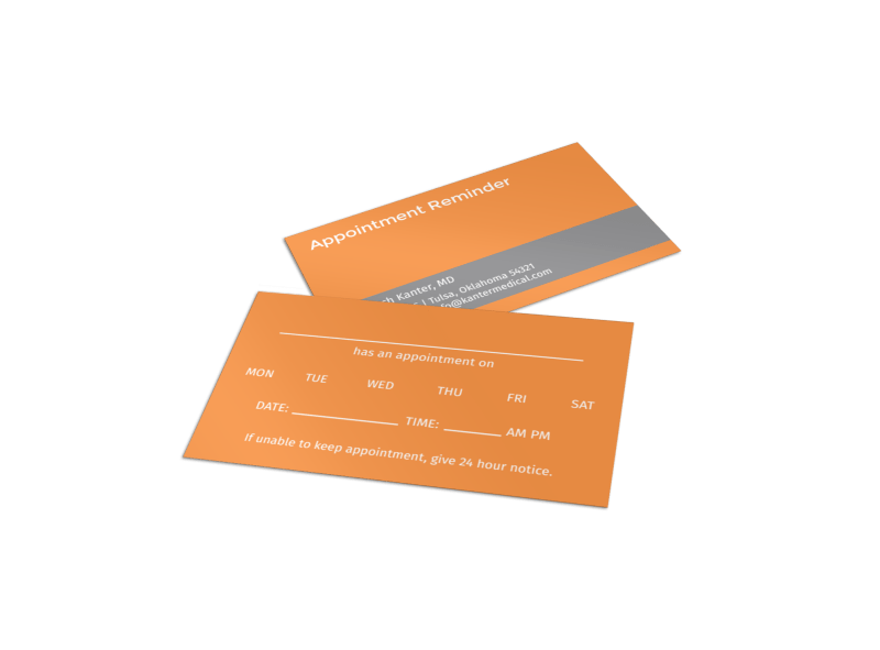 Kanter Medical Reminder Card Template