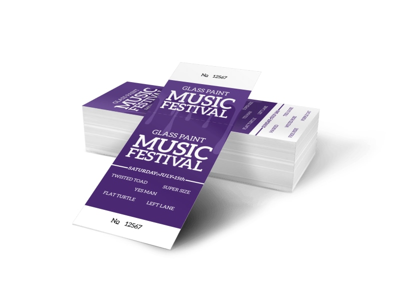 glass paint music festival ticket template mycreativeshop