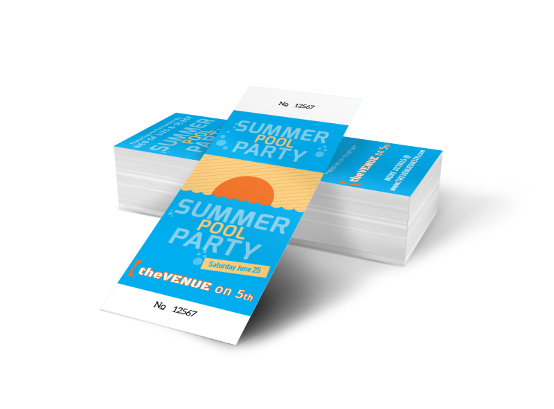 summer pool party ticket template mycreativeshop