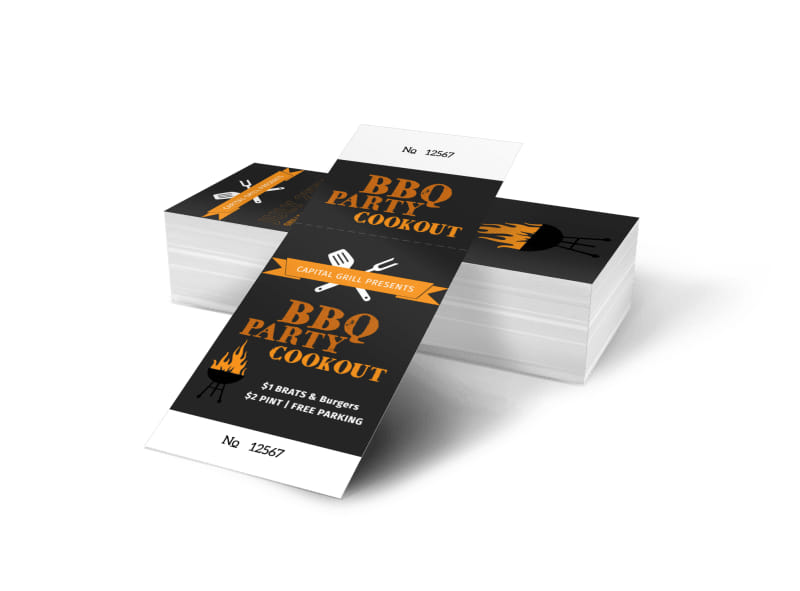bbq party cookout ticket