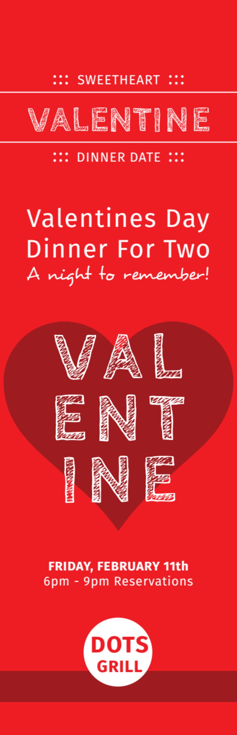 Valentine Dinner Ticket Template 2